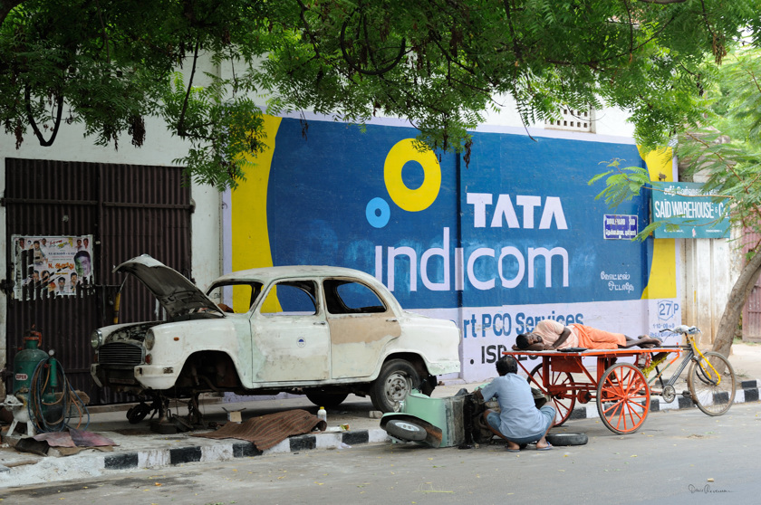 Pondichéry, atelier de rue