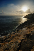 Soleil couchant à la pointe du Raz.