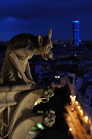 Chimère de Notre-Dame de Paris, avec la Tour Montparnasse au loin