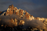 Coucher de soleil sur l'Aiguille du midi